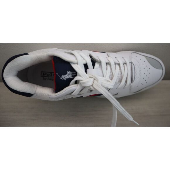 Polo Ralph Lauren Men's Sz 13D White Multi Leather Court Mid Pro Casual Shoes - Picture 8 of 14